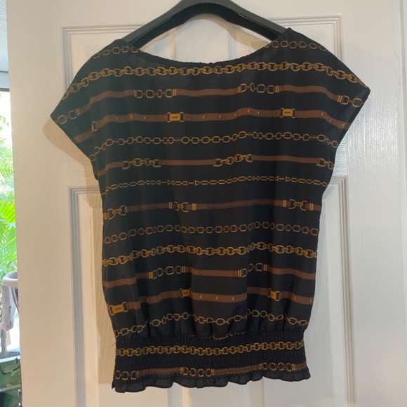 Michael Kors Chain Print Cinched Top - Picture 2 of 3